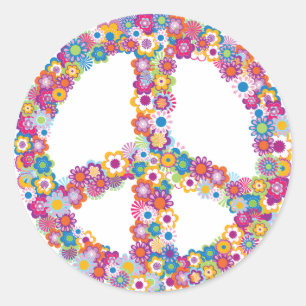 Floral Peace Sign Stickers