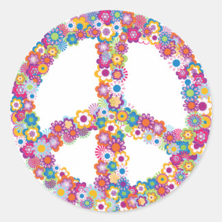Floral Peace Sign Stickers