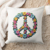 Floral Peace Symbol Kissen (Decke)
