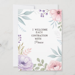 Floral Peaceful Birth Contraction Quote Feiertagskarte