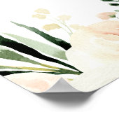 Floral Peach Blush Minimal Modern Wedding Sign Poster (Ecke)