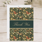 Floral Peach Green Cream William Morris Inspired Dankeskarte