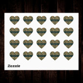 Floral Peach Green Cream William Morris Inspired  Herz-Aufkleber