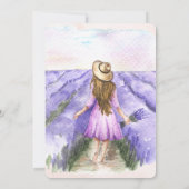 Floral Peach Lavender Dress Book Teezeremonie Brun Einladung (Rückseite)