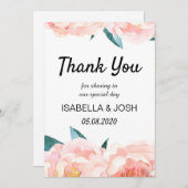 Floral Peach Peony Dankeschön Karten (Vorne/Hinten)