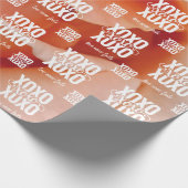 Floral Peach Rose Love Never Fails XOXO Valentine Geschenkpapier (Ecke)