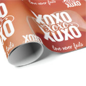 Floral Peach Rose Love Never Fails XOXO Valentine Geschenkpapier (Rolleneckpunkt)