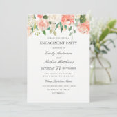 Floral Peach Watercolor Wedding Party Einladung (Stehend Vorderseite)