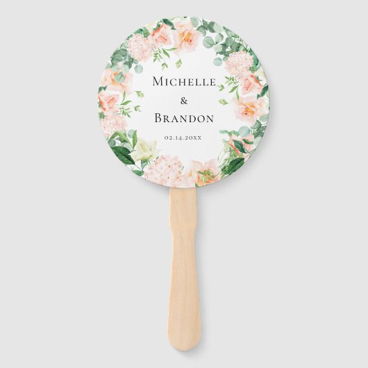 floral peach + wedding foliage fächer (Vorderseite)