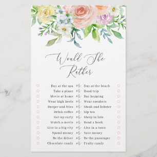 Floral Peach würde sie eher Brautparty Game