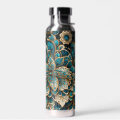 Floral Peacock Blue Mandala Trinkflasche (Links)