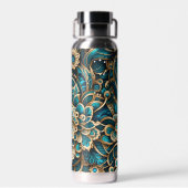 Floral Peacock Blue Mandala Trinkflasche (Rückseite)
