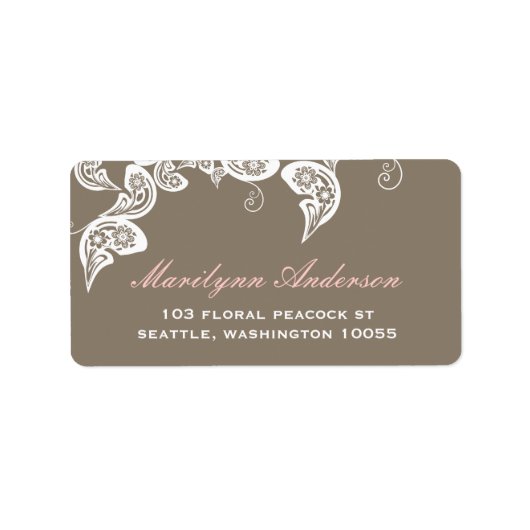 Floral Peacock Boho Chic Wedding Address Labels Adressaufkleber (Vorne)