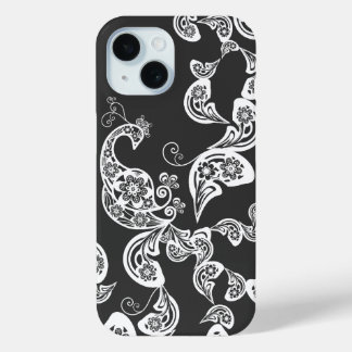 Floral Peacock Boho Vintag Artistic Deko Casing iPhone 15 Hülle