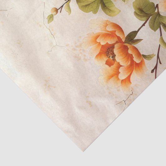 Floral Peacock Decoupage Seidenpapier (Detail)