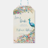 Floral Peacock Engagement Party favorisiert Gesche Geschenkanhänger (Vorderseite)