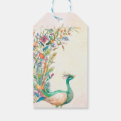Floral Peacock Engagement Party favorisiert Gesche Geschenkanhänger (Rückseite)