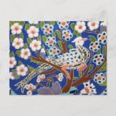 Floral Peacock Tile Art Postkarte (Vorderseite)