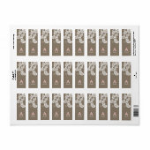 Floral Peacock White Party Siegel Custom Labels (Vorne)