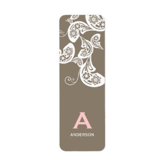 Floral Peacock White Party Siegel Custom Labels