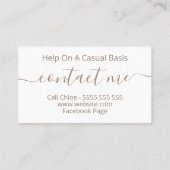 Floral Pearl IMITATS Glitzer Persönlicher Assisten Visitenkarte (Rückseite)