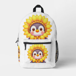 Floral Penguin Delight Bedruckter Rucksack