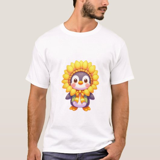 Floral Penguin Delight T-Shirt (Vorderseite)