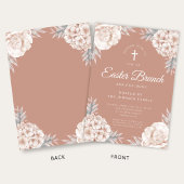 Floral Peonies Religious Cross Oster Brunch Einladung