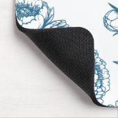 Floral Peony Blue Mousepad (Ecke)