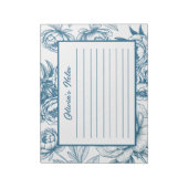 Floral Peony Blue Notizblock (Rotiert)