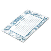 Floral Peony Blue Notizblock (angewinkelt)