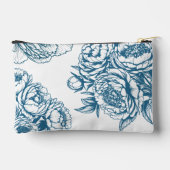 Floral Peony Blue Zubehörtasche (Rückseite)