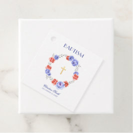 Floral Peony Wreath Boy Girl Taufe Christening Geschenkanhänger