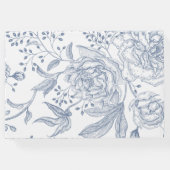Floral Periwinkle Blue Elegante Hochzeit Gästebuch (Rückseite)