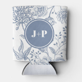 Floral Periwinkle Blue Monogram Wedding Dosenkühler