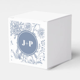 Floral Periwinkle Blue Monogram Wedding Geschenkschachtel