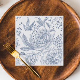 Floral Periwinkle Elegant Blue Wedding Serviette