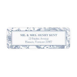 Floral Periwinkle Elegant Wedding Return Address