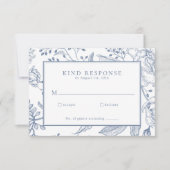 Floral Periwinkle Elegant Wedding RSVP Card (Vorderseite)