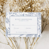 Floral Periwinkle Elegant Wedding RSVP Card
