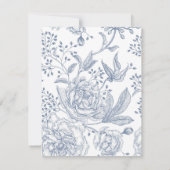 Floral Periwinkle Elegante Hochzeit Einladung (Rückseite)