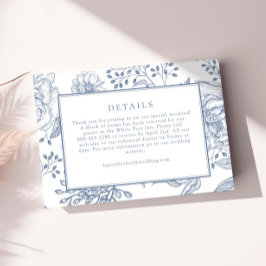 Floral Periwinkle Elegante Wedding Details Card RSVP Karte
