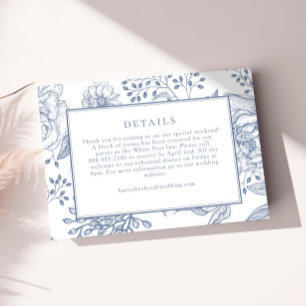 Floral Periwinkle Elegante Wedding Details Card RSVP Karte