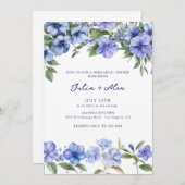 Floral Periwinkle | Elegantes Probe Dinner Einladung (Vorne/Hinten)