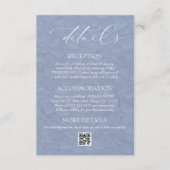 Floral Periwinkle Rustic Wedding QR Details Begleitkarte (Vorderseite)