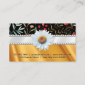 Floral | Perlen und Goldseidendraperie Visitenkarte (Rückseite)