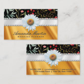 Floral | Perlen und Goldseidendraperie Visitenkarte (Vorne/Hinten)