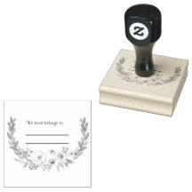 Floral Personal Library Book Briefmarke