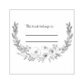 Floral Personal Library Book Briefmarke Gummistempel (Prägung)
