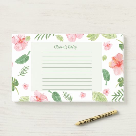 Floral Personal Notes Post-it Klebezettel (Auf Schreibtisch)